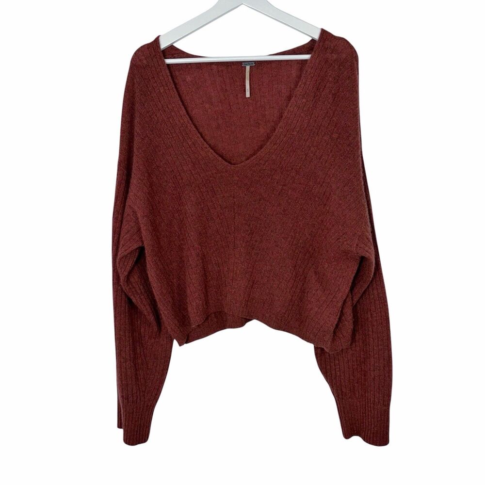 Free People Elias Sweater Medium 100% Cashmere Soft Breathable Rust ob122032 - Picture 12 of 12